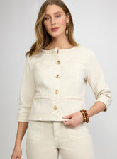 Braided Trim Denim Jacket