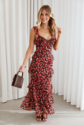 Virginia Maxi Dress - Brown Floral