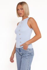 Lysa Knit Vest Top - Blue