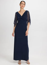 Beaded Flare Sleeve Dress