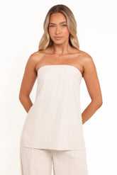 Rosemarie Strapless Top - Oatmeal