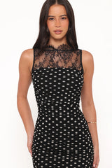 Jubilee Maxi Dress - Black Polka Dot