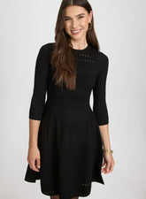 Pointelle Detail Knit Dress