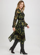 Pleated Chiffon Dress