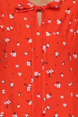 Lacey Mini Dress - Red Floral