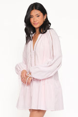 Hart Long Sleeve Mini Dress - Pink