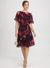 Abstract Chiffon Dress