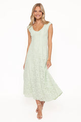 Mapleton Maxi Dress - Sage Green Lace