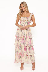 Belle Maxi Dress - Yellow Floral