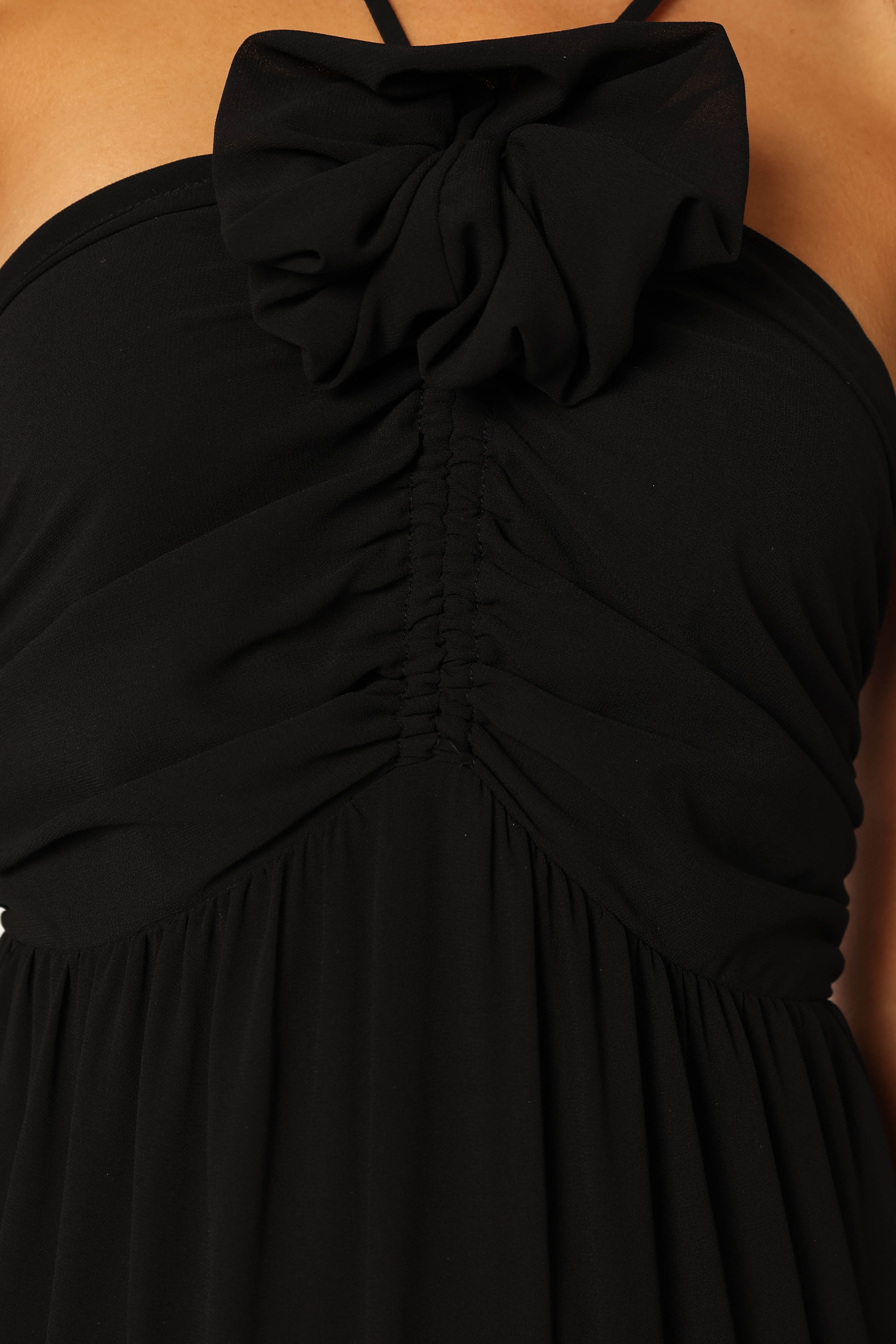 Dottie Halterneck Maxi Dress - Black