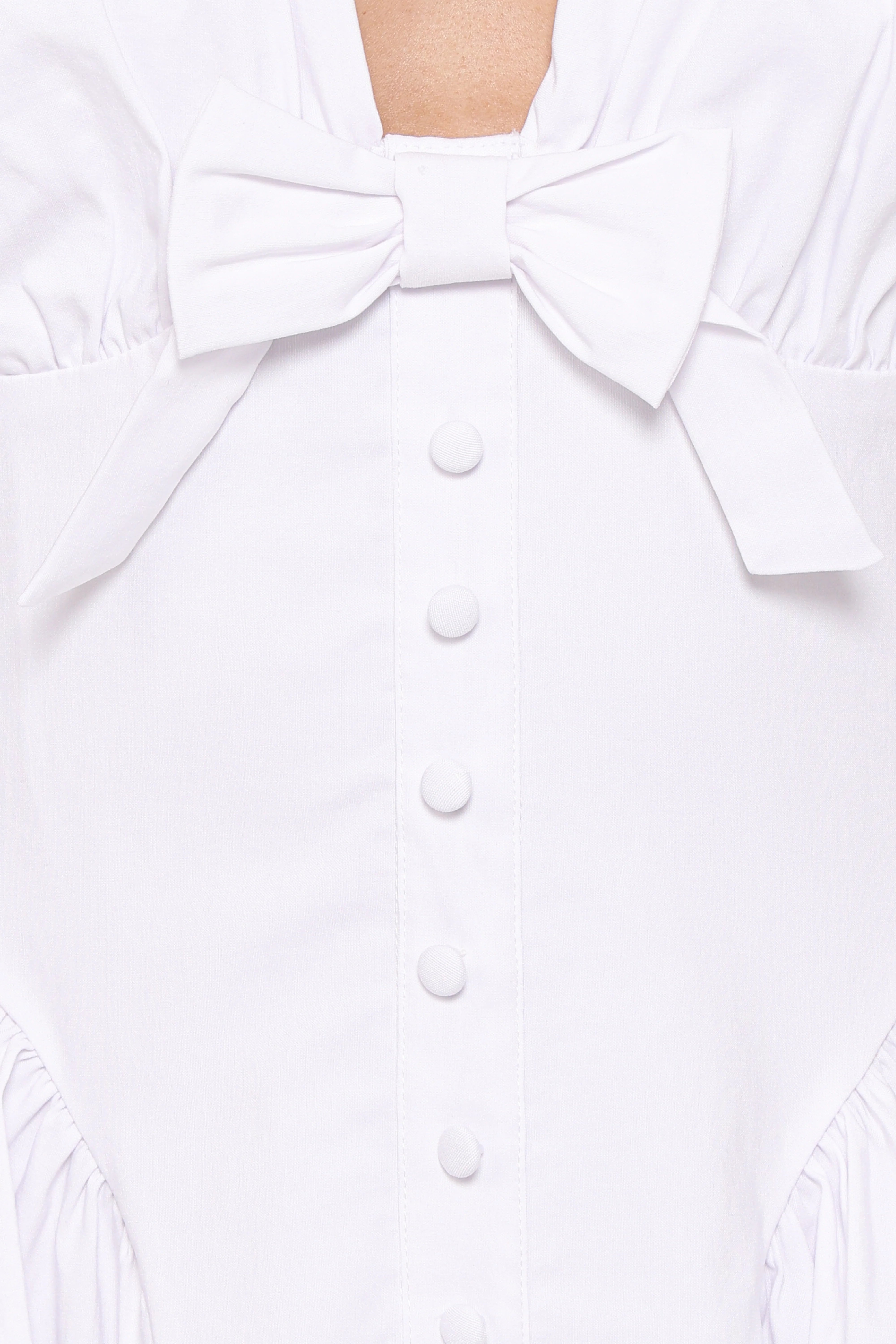 Lyssa Bow Front Mini Dress - White