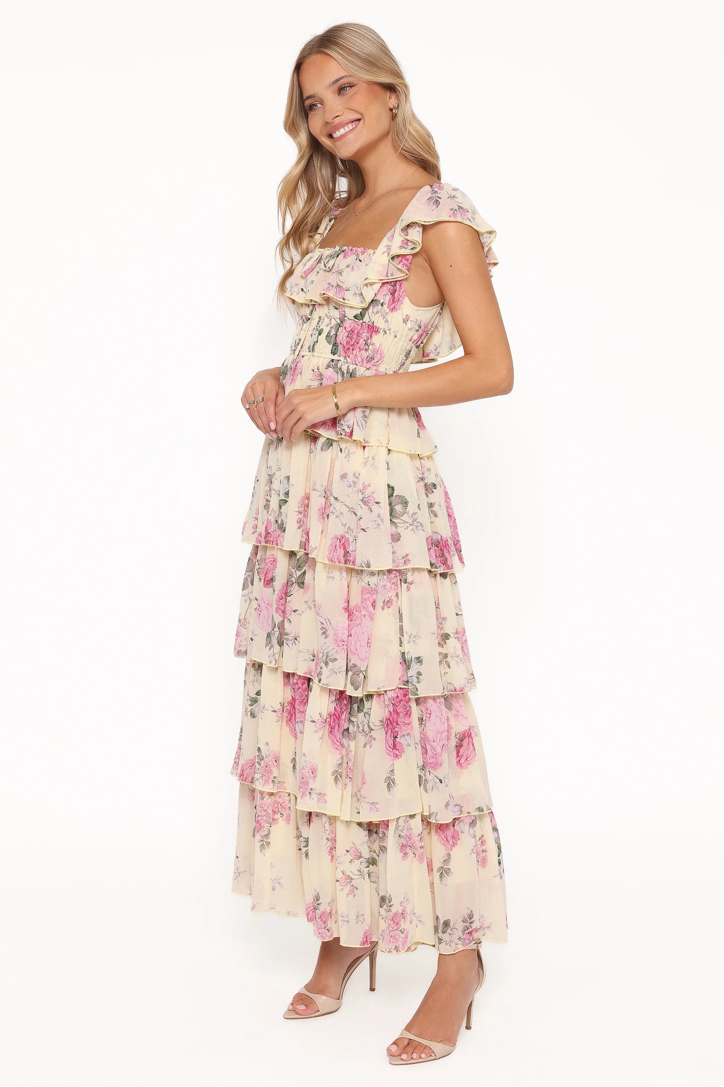 Belle Maxi Dress - Yellow Floral