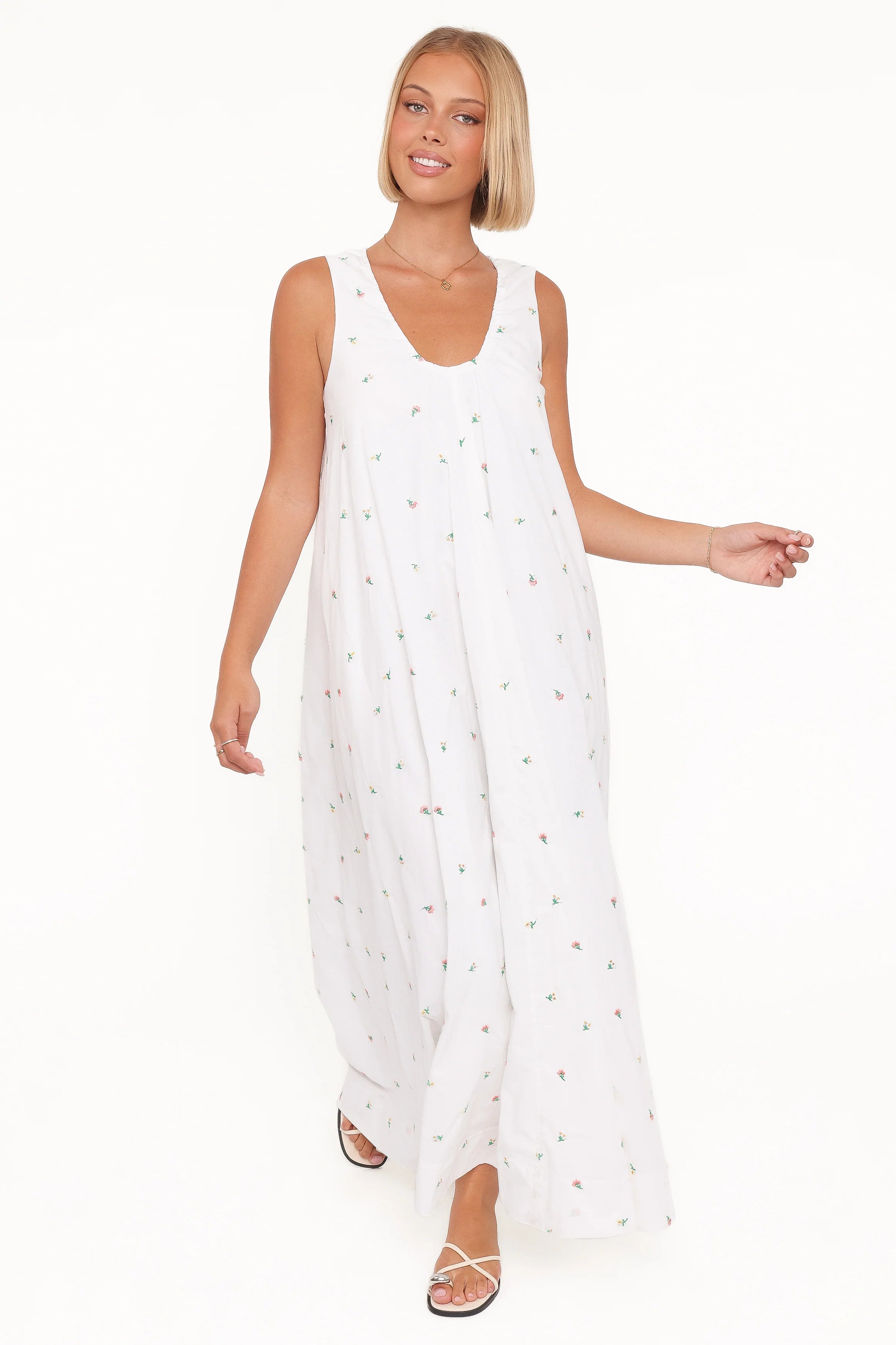 Laurita Maxi Dress - White Floral