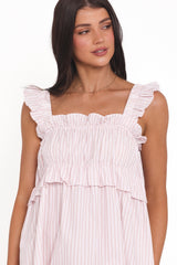 Keonia Mini Dress - Pink Stripe