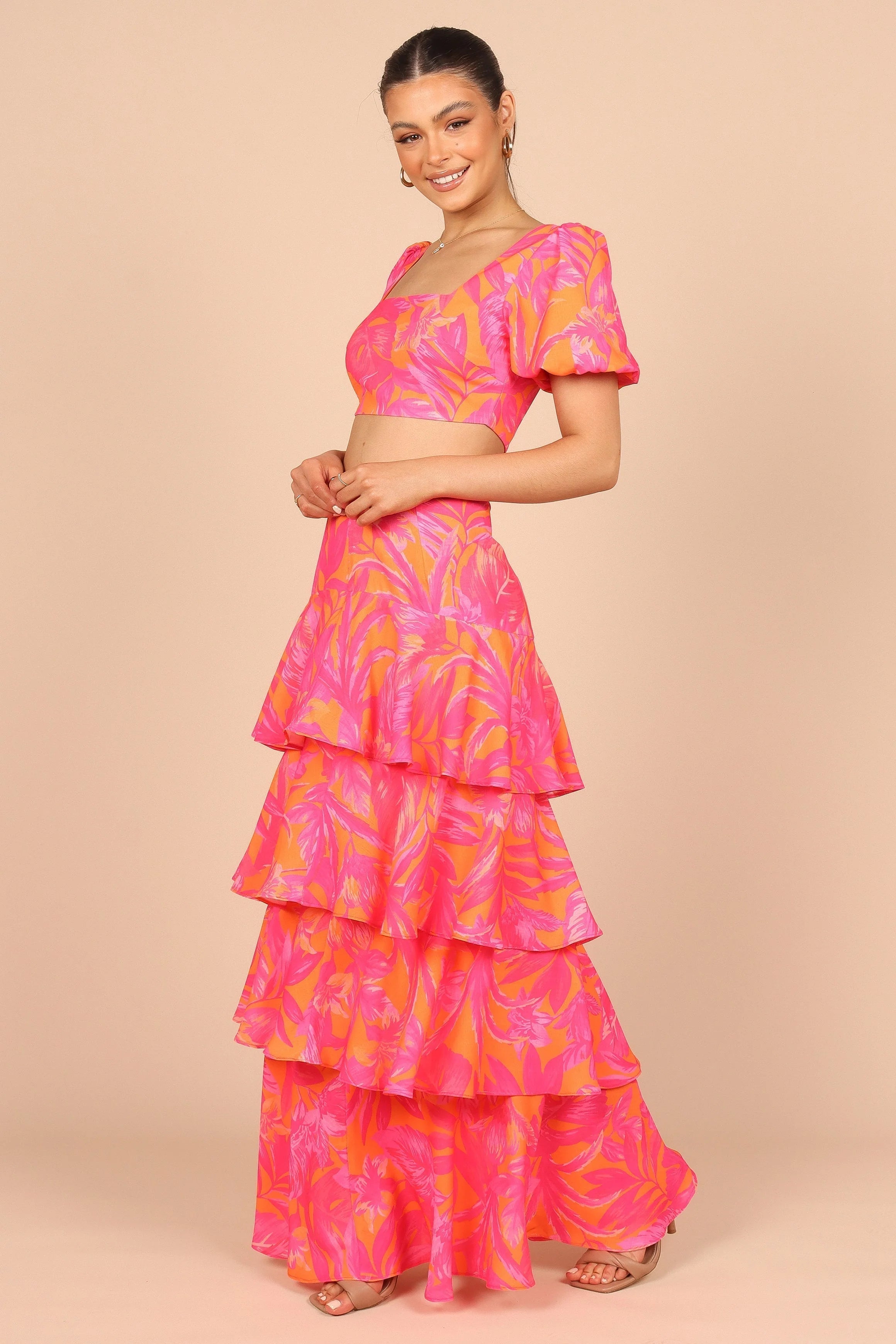 Addison Crop Top - Pink Tropics