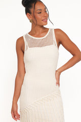 Adella Midi Dress - Natural