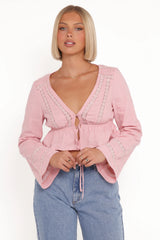 Reed Long Sleeve Top - Pink