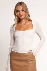 Amina Long Sleeve Top - White