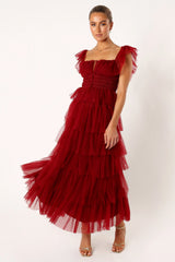 Belle Maxi Dress - Burgundy