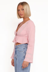 Reed Long Sleeve Top - Pink