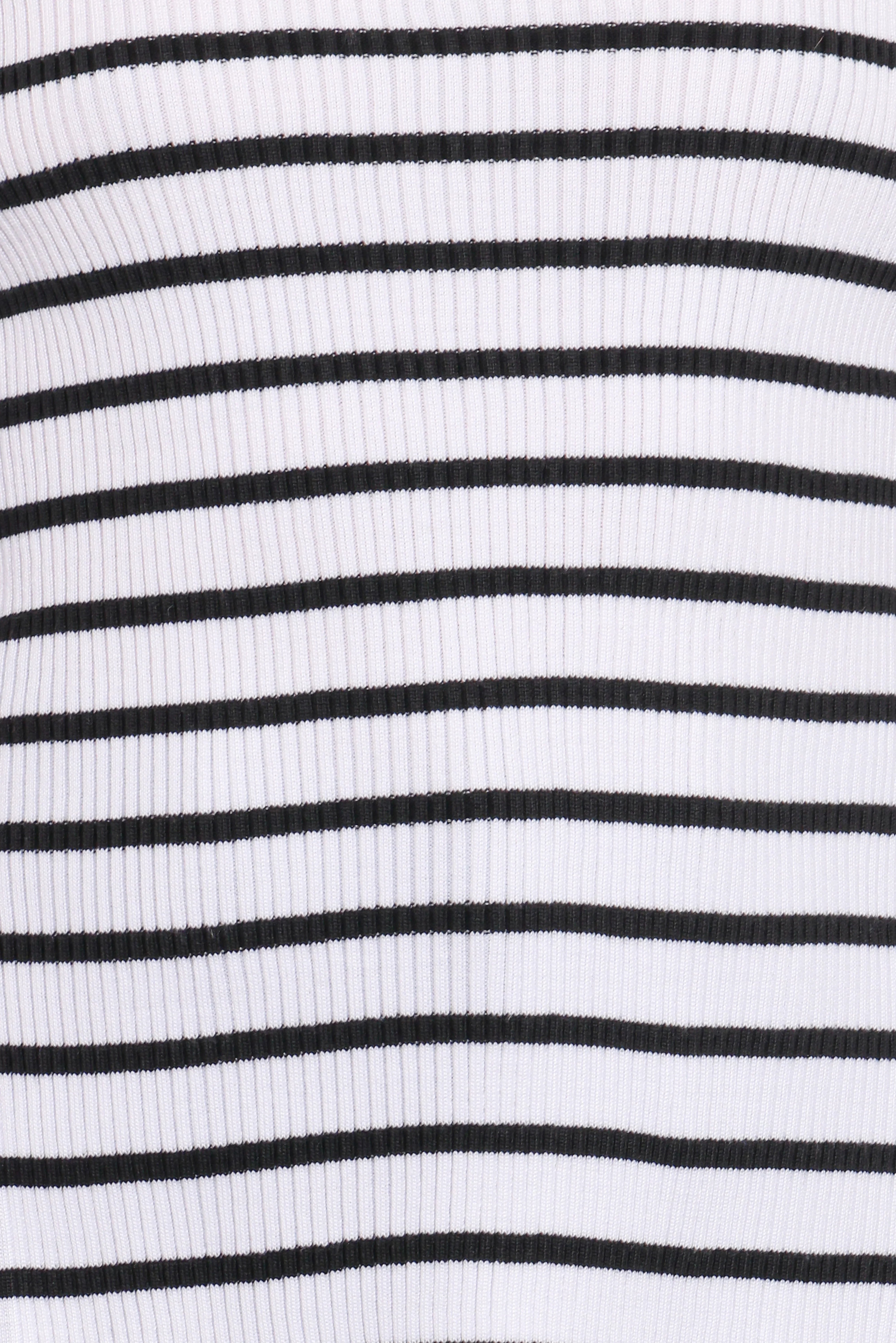 Alvina Knit Top - White Black Stripe