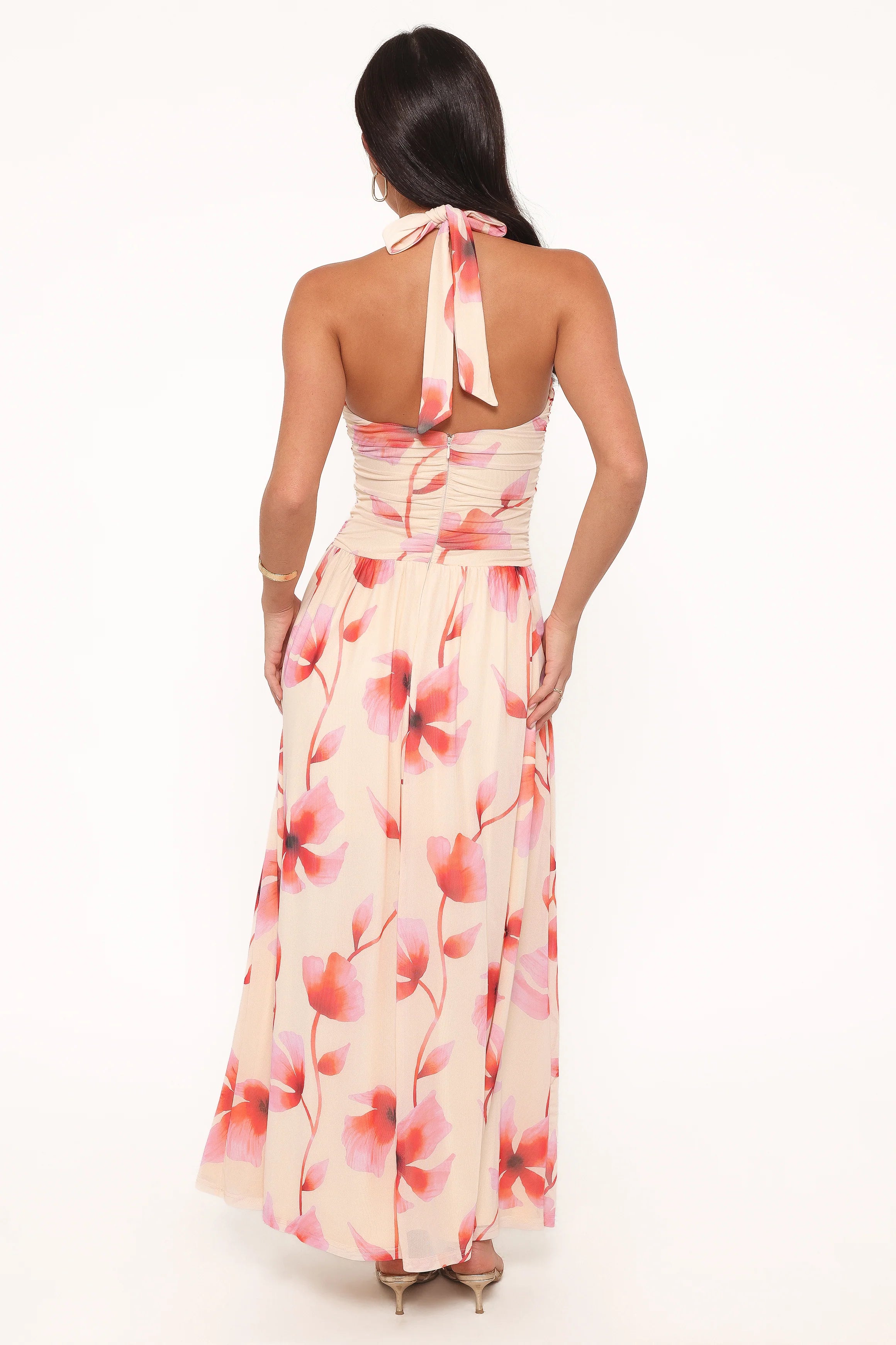 Kaira Halterneck Maxi Dress - Pink Floral