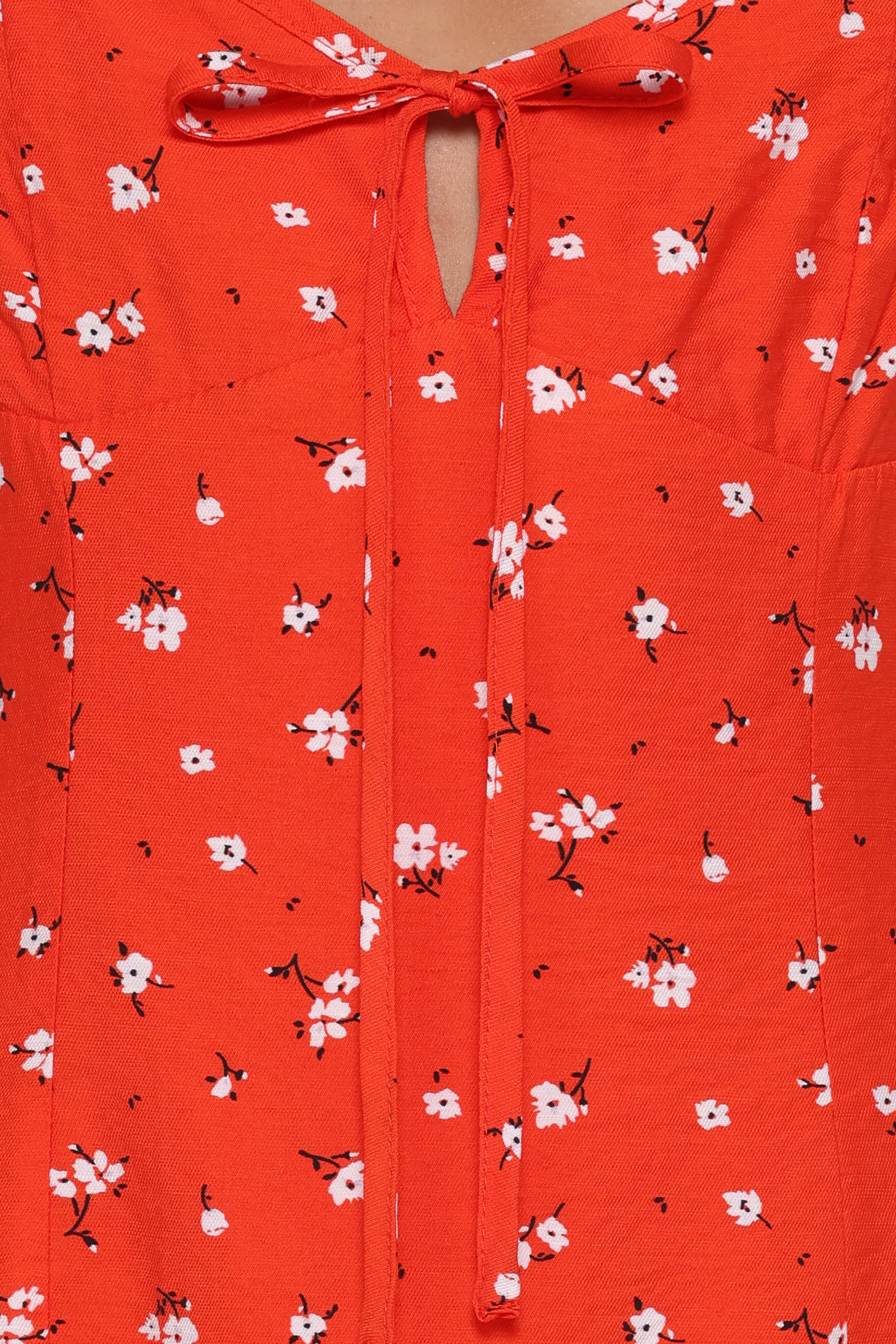 Lacey Mini Dress - Red Floral