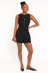 Amanda Vest Top - Black