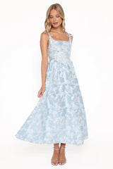 Marcelline Maxi Dress - Blue Brocade