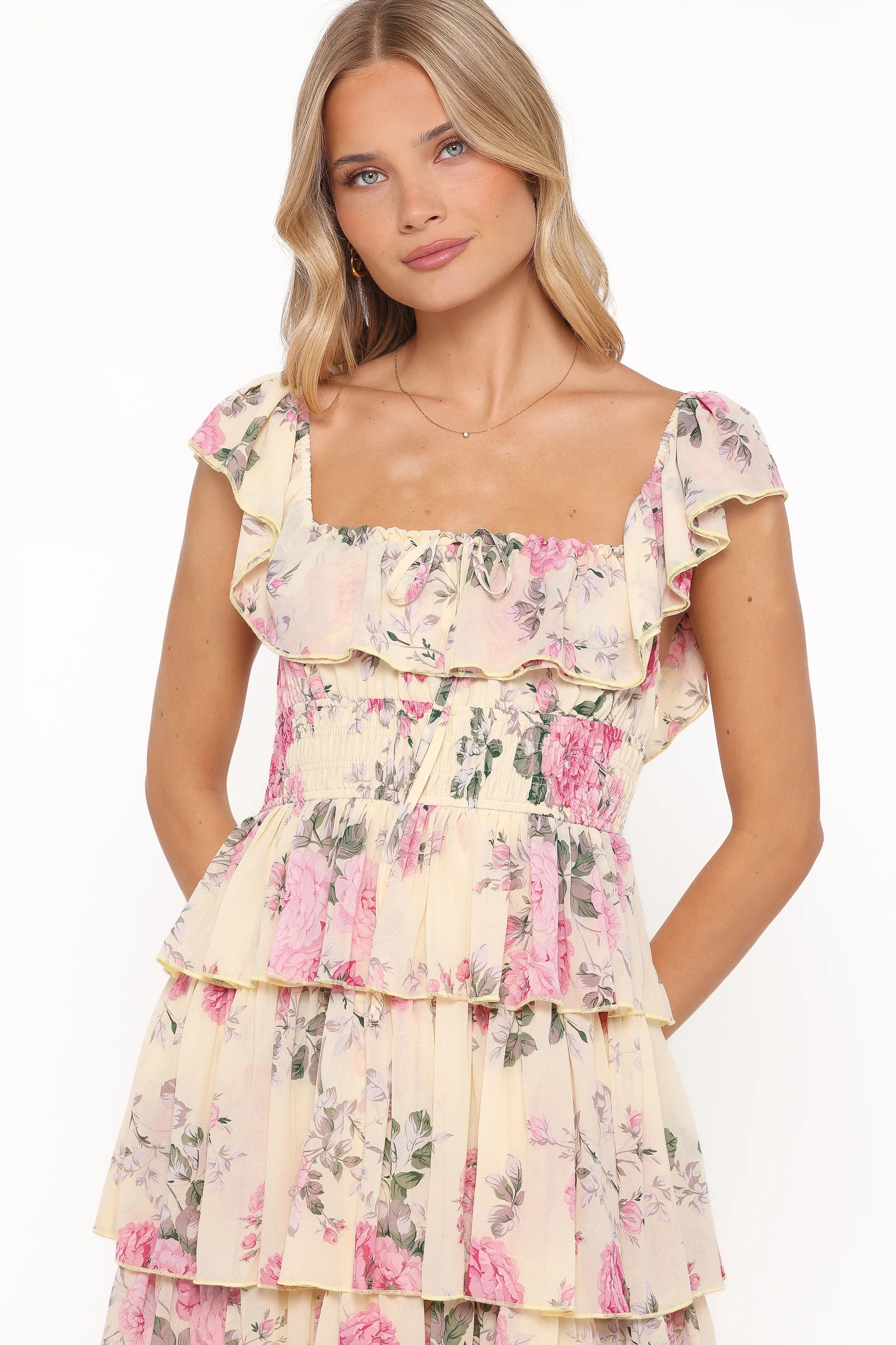 Belle Maxi Dress - Yellow Floral