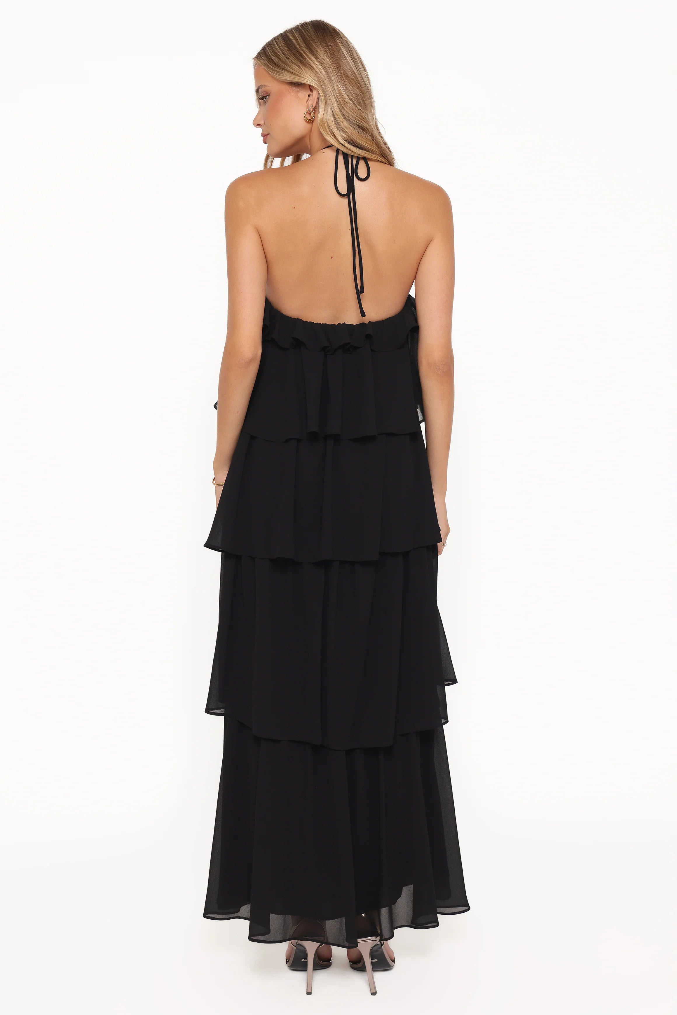 Chasity Halterneck Maxi Dress - Black