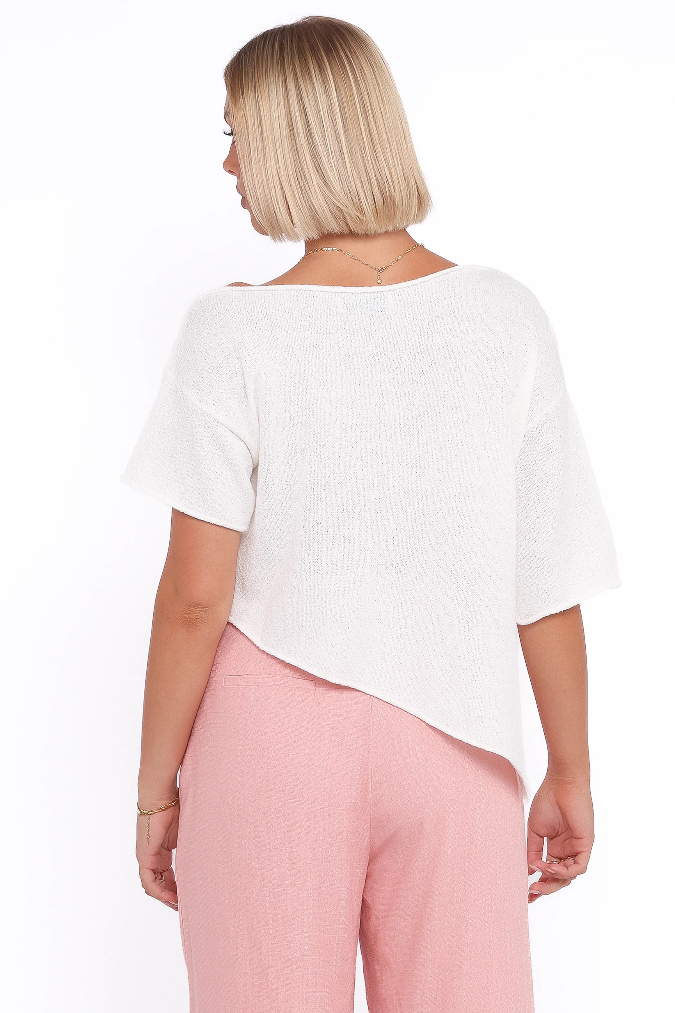 Ardena Boucle Knit Top - Cream