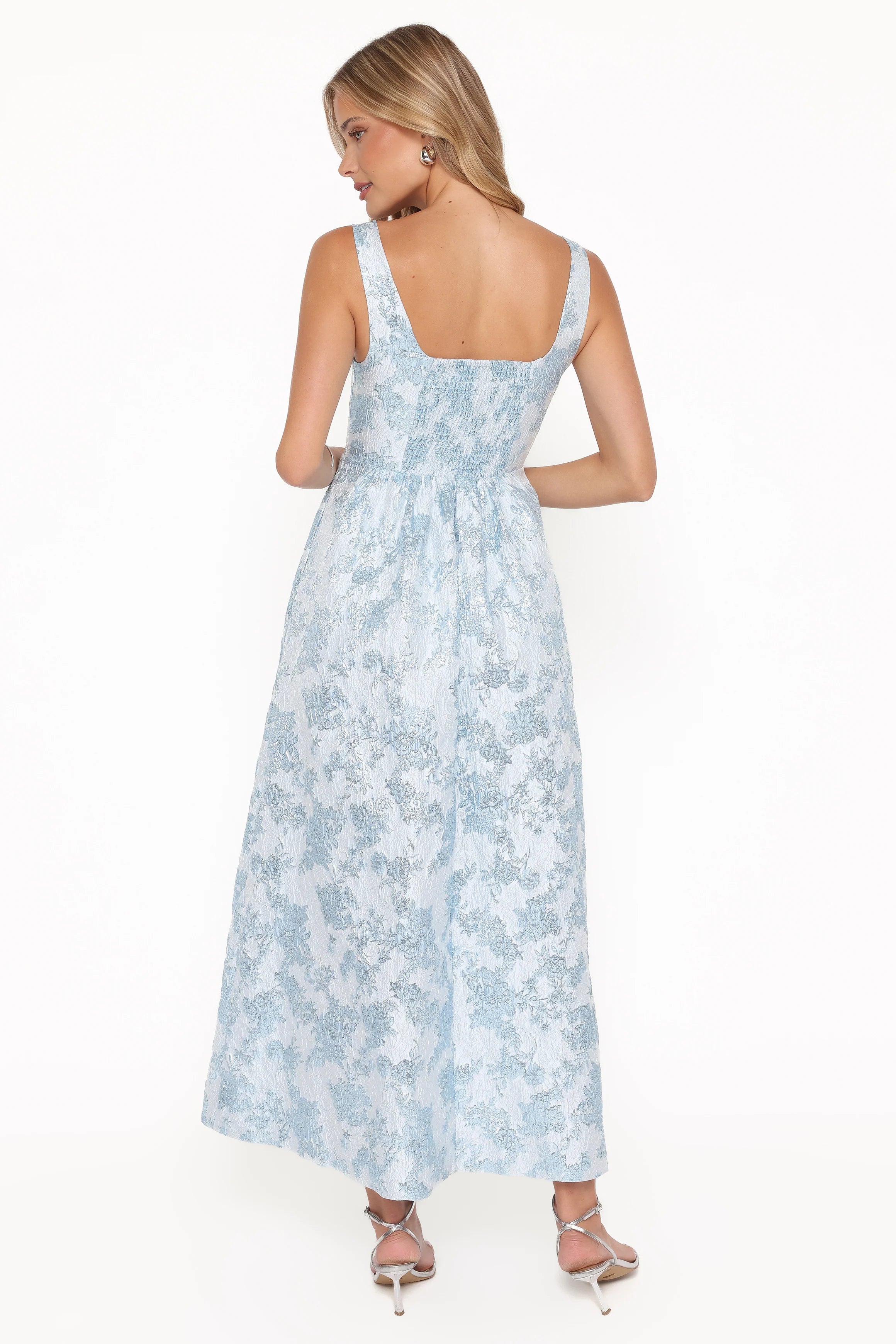Marcelline Maxi Dress - Blue Brocade