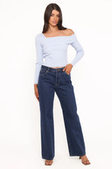 Aleena Knit Top - Light Blue